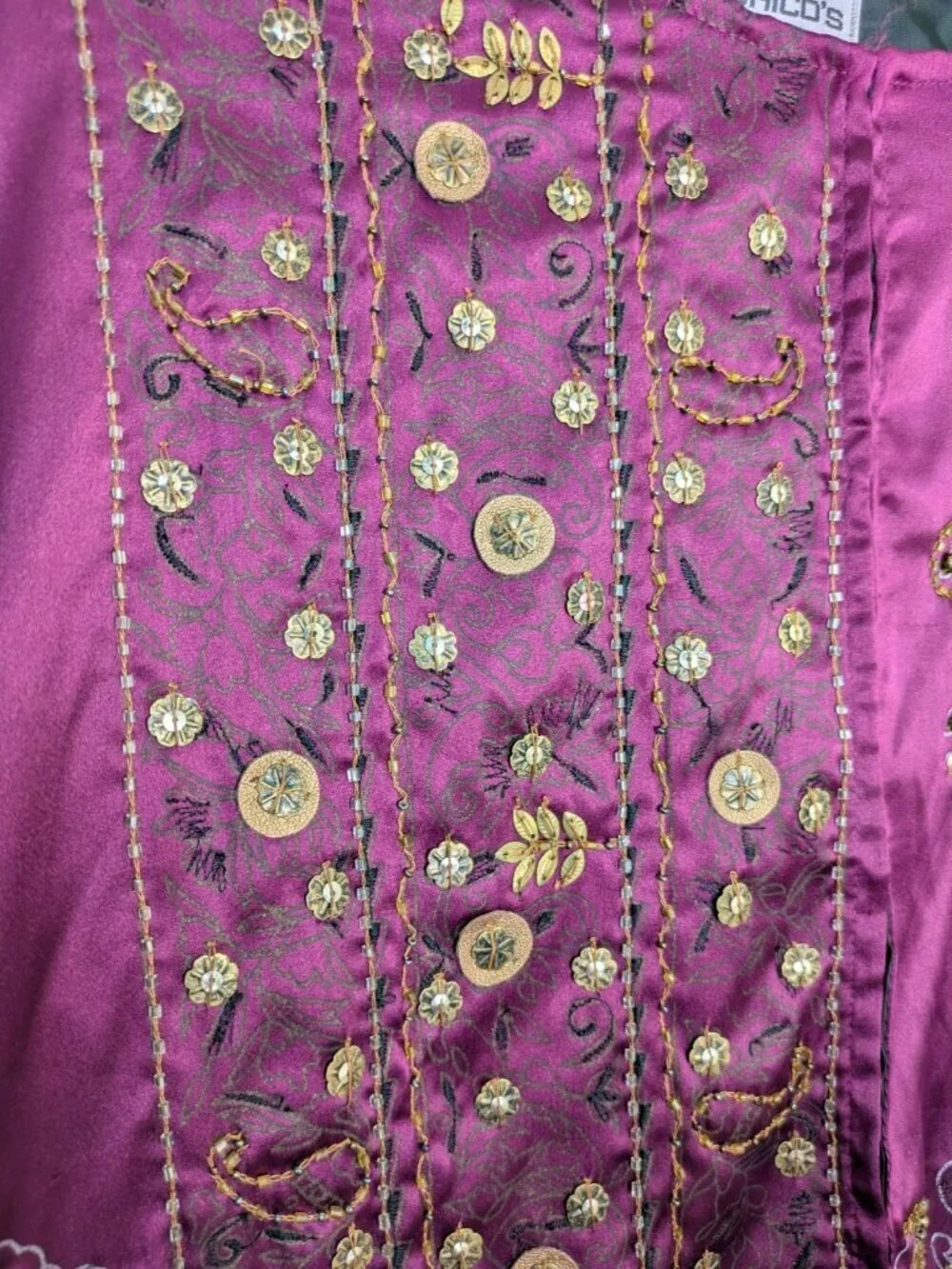 NWT Chico's Size 2 (L/12) Royal Glam Fuschia Ratune Jacket Beaded Satin Jacket
